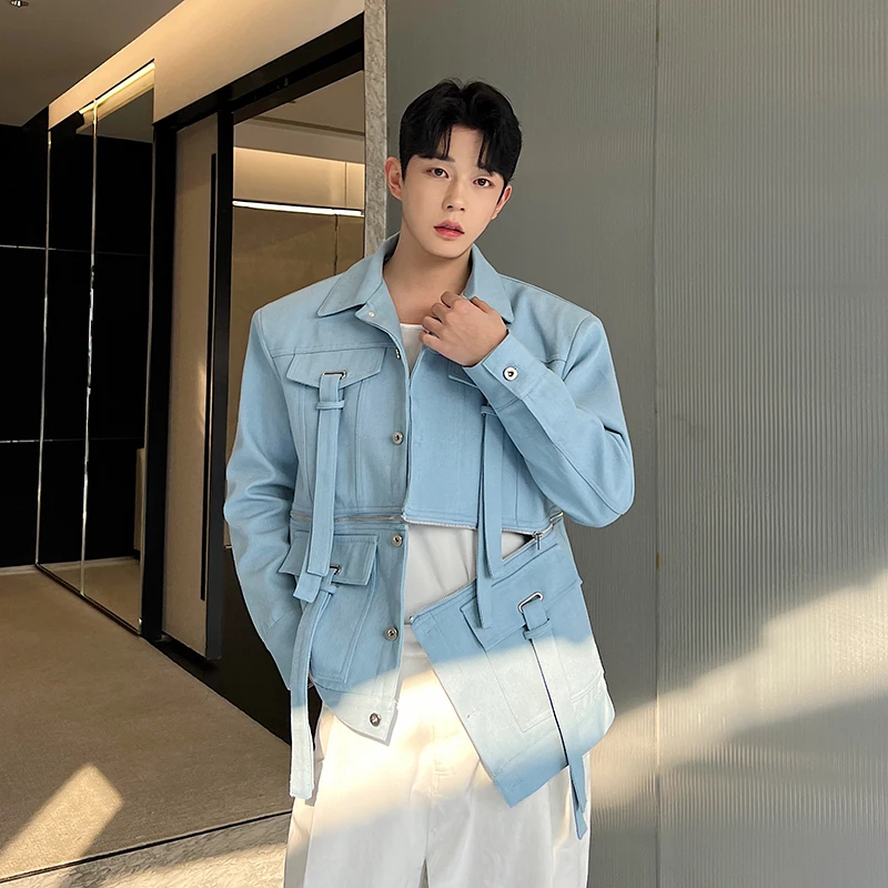 

Куртка-трансформер на молнии с отстегивающимися элементами, весенняя, модная, свободного кроя, с длинными рукавами, молодежная, на четыре сезона