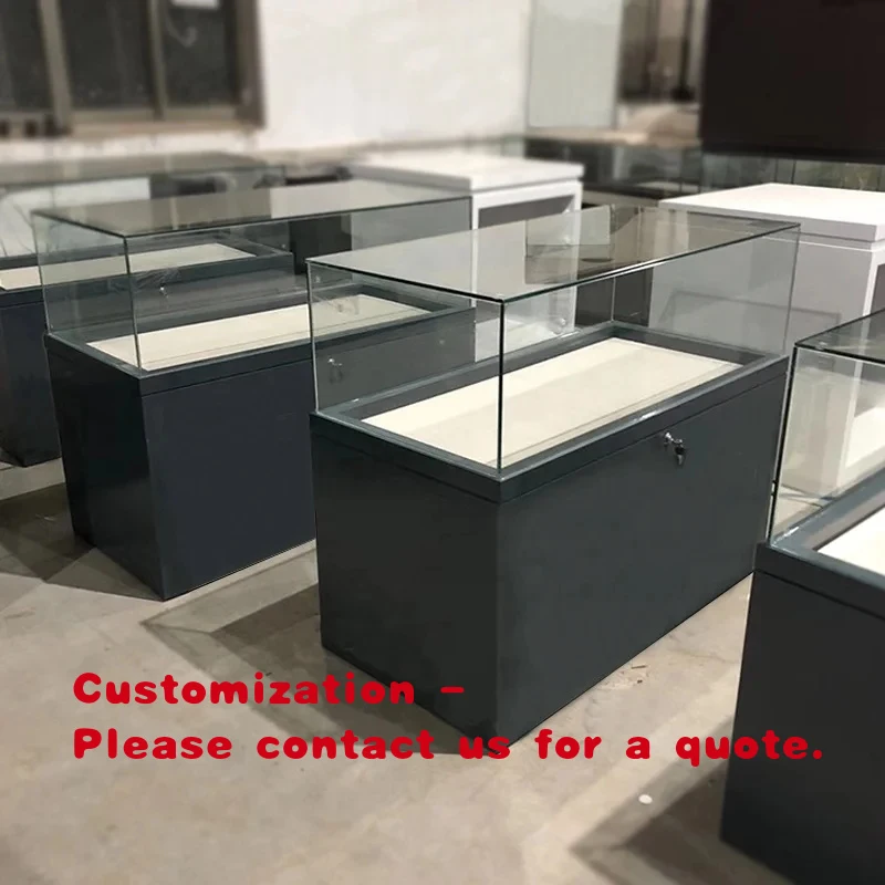 custom.Custom Made Modern Solid Wood LED Glass Jewelry Display Cabinet Retail Stores Gold & Silver Accessories Showcase