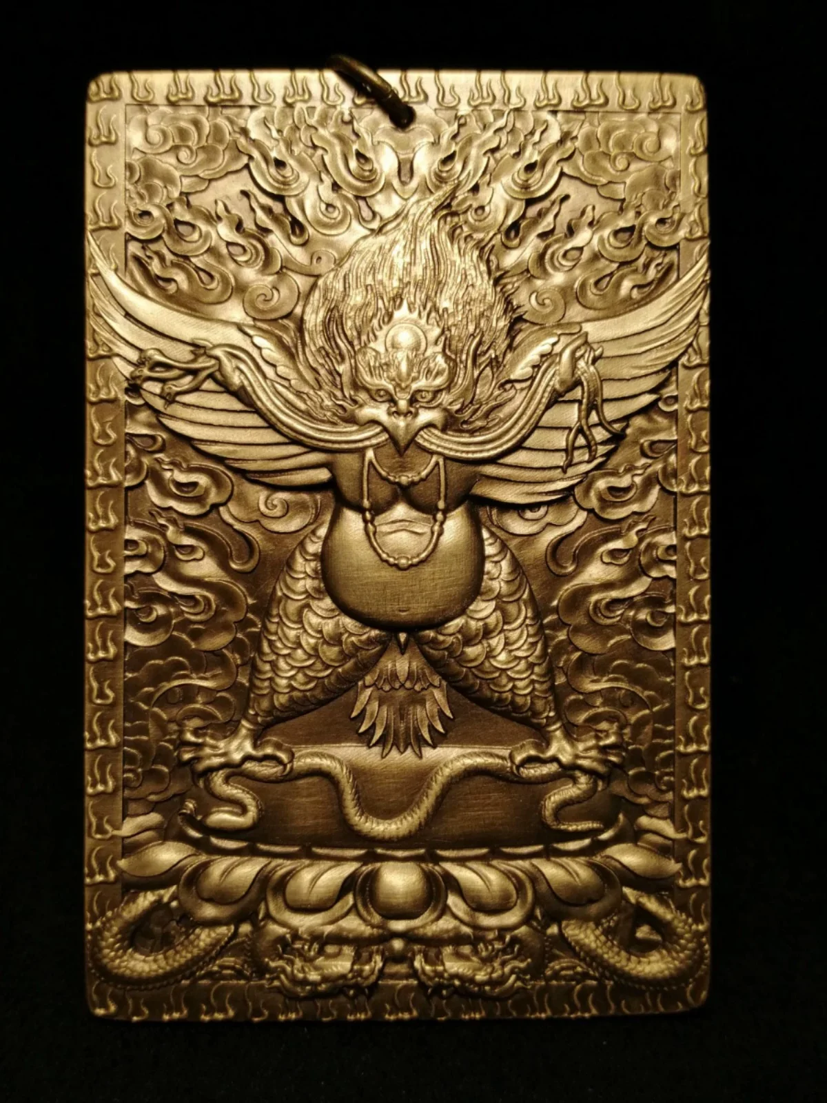 

Sipei's new all-copper sculpture of Dapeng Golden-winged Bird Thangka supports six-character mantra handmade artworks.