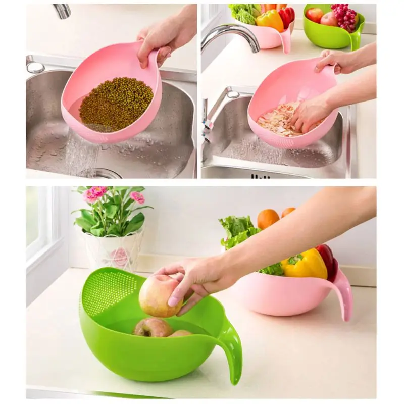 Rice Washing Filter Strainer Basket Colander Sieve Fruit Vegetable Bowl Drainer Cleaning Tools Kitchen Kit Gadgets Accessories