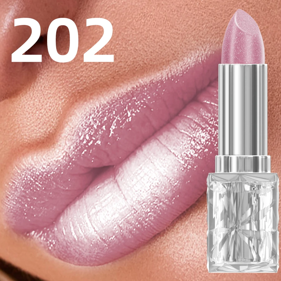 7 色パール調ピンクメタリックグリッターベルベット口紅防水長期持続韓国メイクアップギフトマットシマーリップティント