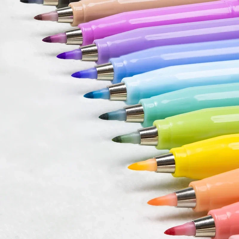 6/12/24 Colors Soft Brush Tip Marker Pens Artist Markers Flexible Tip Assorted for Journaling Hand Lettering Calligraphy Drawing