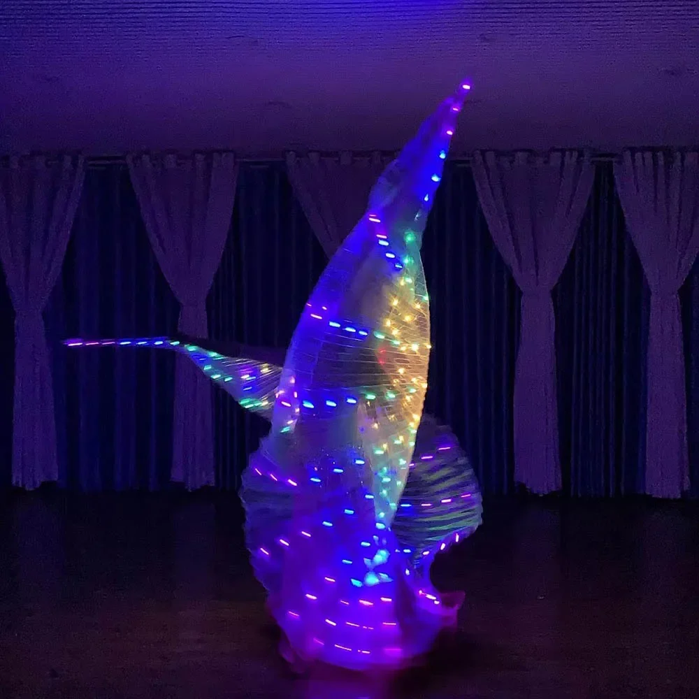 

Dance Rhyme Factory LED Luminous Wings Golden Wings Dance Props Performance Colorful Luminous Cloak Cloak Clothes