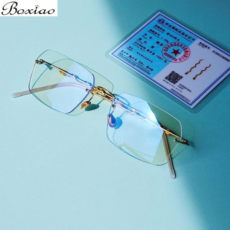 

2549 Precious Metal Year of The Snake Limited Glasses Female 925 Silver Retro High Sense Light Luxury Rimless Frame Men.