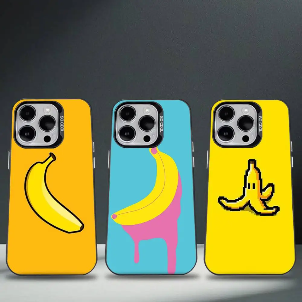 

Fruit Banana Phone Case For iPhone 17,16,15,14,13,12,11,Pro,Max,Plus,E,Air,Mini Black Tpu Cover