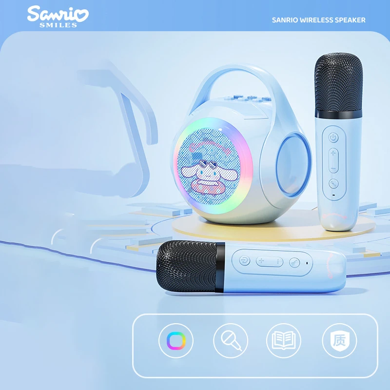 3PCS cartoon Sanrio Hello Kitty Cinnamoroll Kuromi Cartoon Portable Bluetooth Audio Microphone Set Kawaii Mini Speaker Gift - view 5