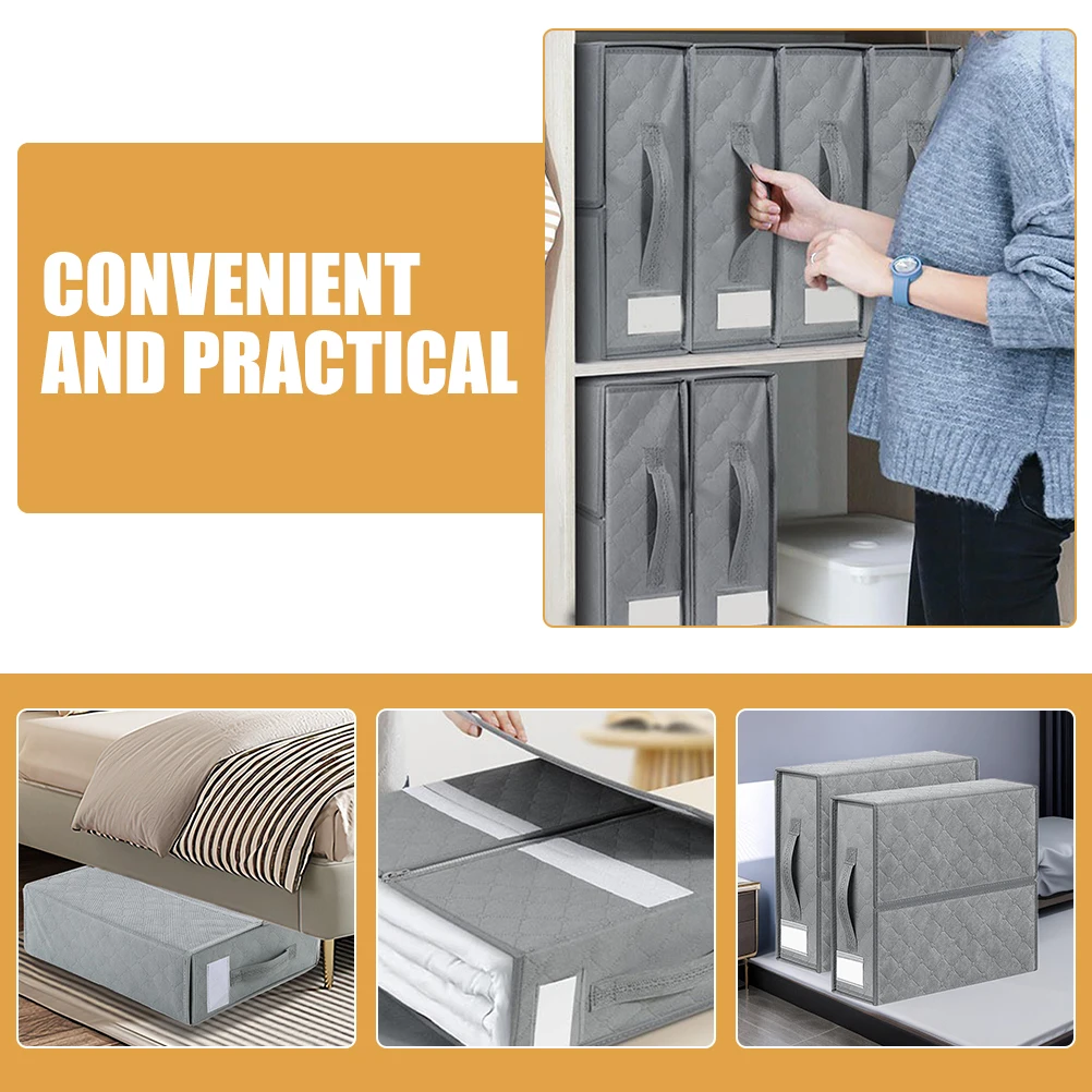 

Bedding Organizer Bin Foldable Bed Sheet Container Dustproof Clothes Organizer For Bedroom Closet Dorm Space Saving Zipper