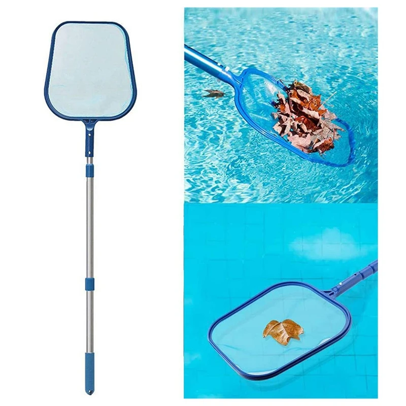 HOT-Pool Skimmer Net With 17 Inch-41 Inch Telescopic Pole-Fine Mesh Net Leaf Skimmer For Cleaning Surface Of Swimming Pools