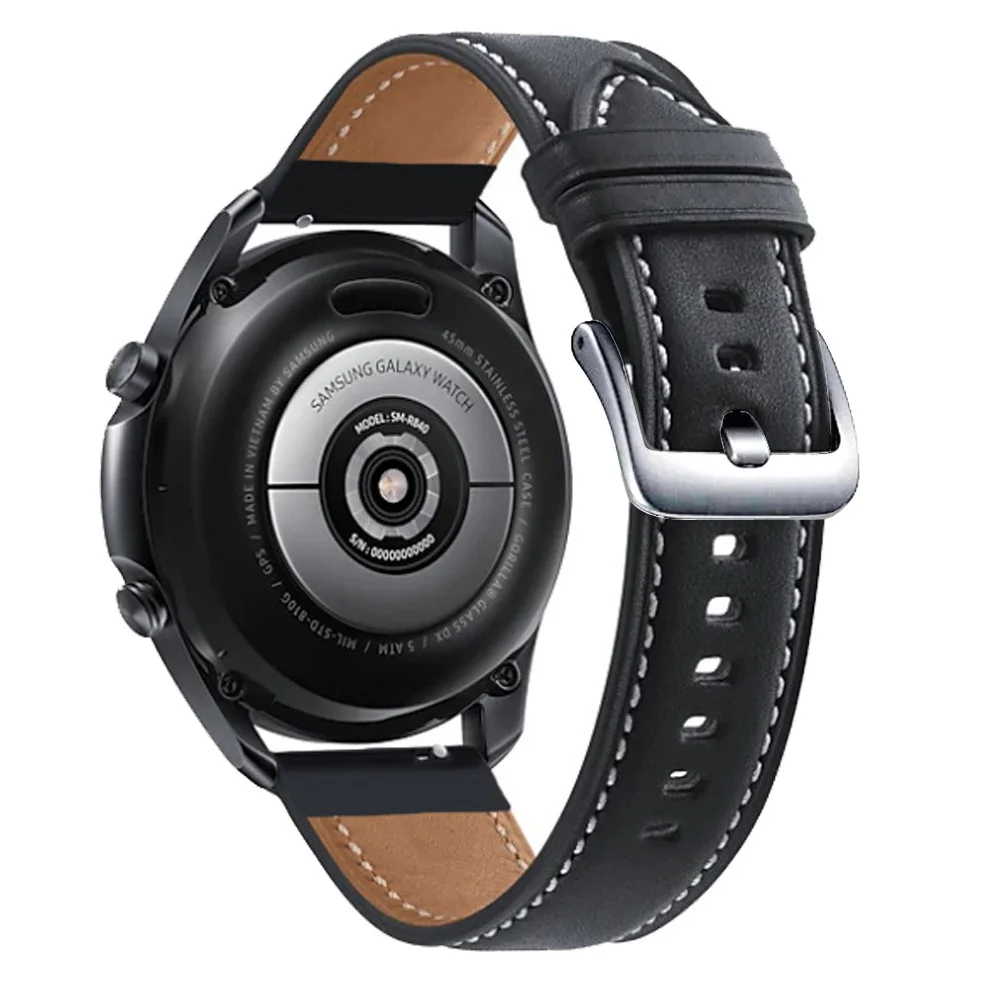 Cinturino in pelle da 22mm adatto per Xiaomi Watch S3/S2 cinturino da polso per Huami Amazfit Stratos 2/2S cinturino con fibbia nera/argento