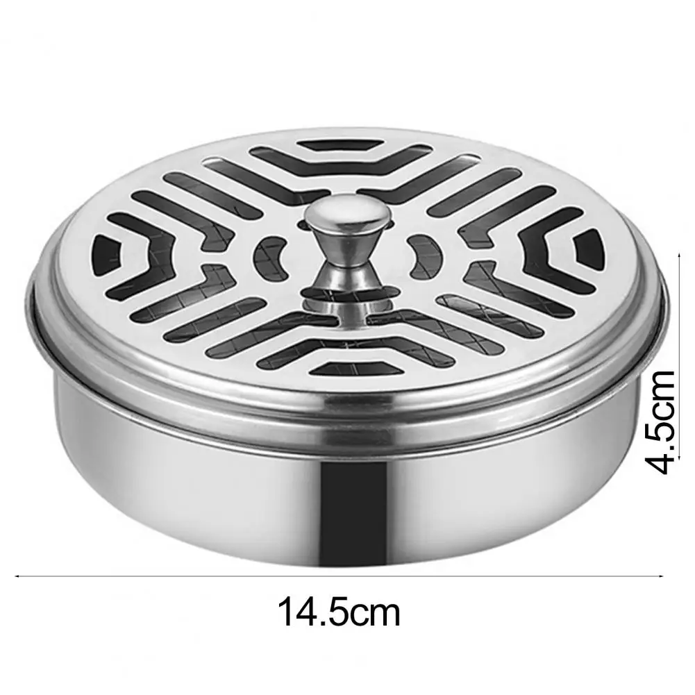 Lid Design Mosquito Coil Tray Corrosion Resistant Decorative Durable Metal Mosquito Coil Holder Incense Coil Burner