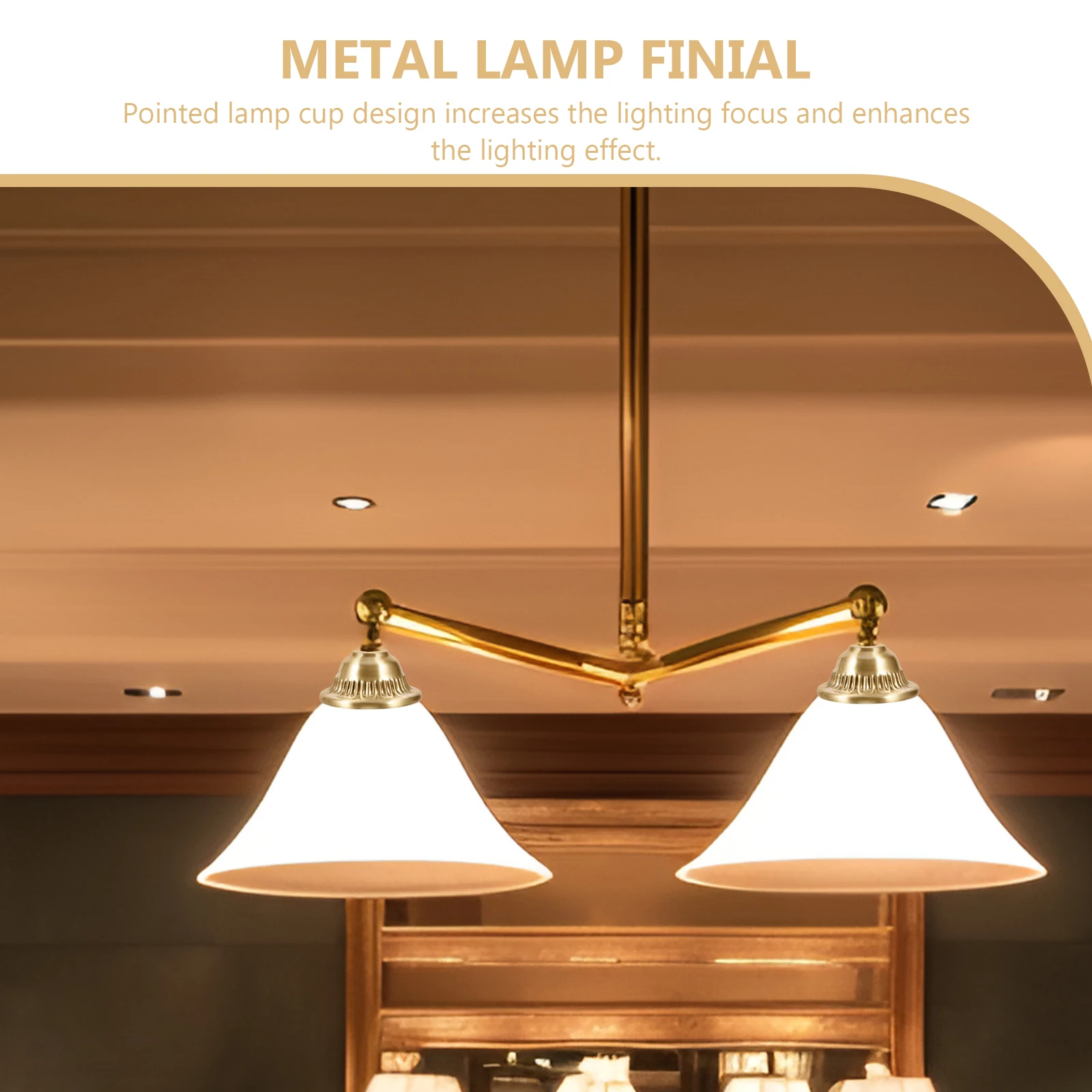 

Brass Lamp Cup Sturdy Metal Light Holder For Wall Ceiling Lighting Semi-Enclosed Design Durable Lamp Finial Decorative