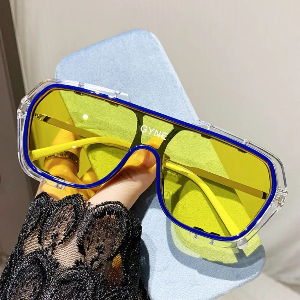 Punk Square Frame Sunglasses Travel Accessories Anti-UV 380 Black Shades Glasses Street Photos Decoration Retro Sunglasses