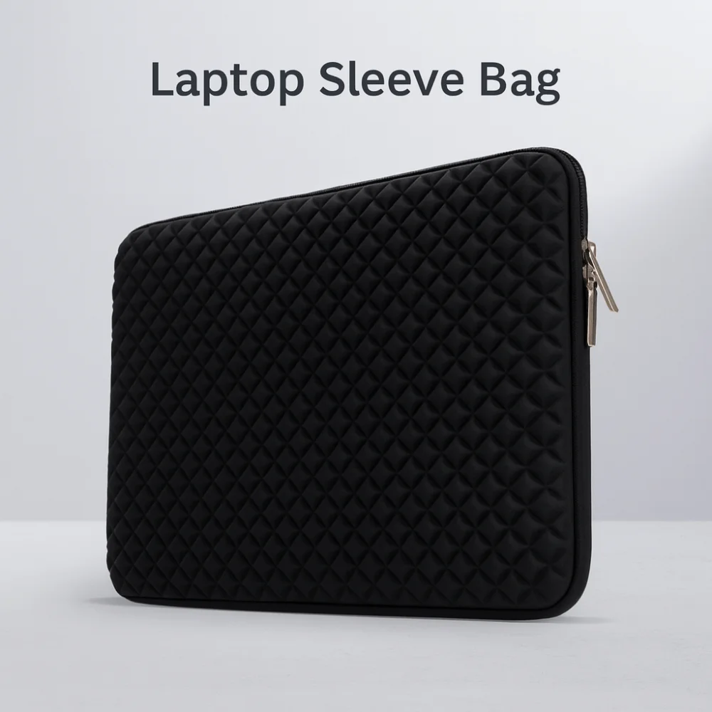 

Grid Texture Laptop Portable Sleeve Shockproof Large Capacity Notebooks Protective Bag Plush Lining Waterproof Laptop Sleeve Bag