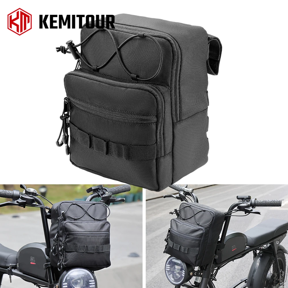 

6L Motorcycle Handlebar Bag with Adjustable Straps Front Fork Sissy Bar Storage Pouch for Sportster Dyna Softail Touring Cruiser