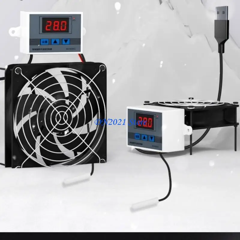 F3KE Efficient 80mmUSB Cooling Fan Routers Fan Heat Sink Fan with Automatic Temperature Regulation for Devices 112cm Cable