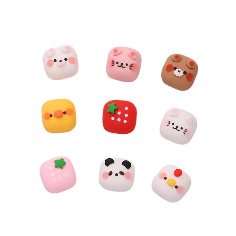 5pcs miniso cute animal cartoon resin flatback cabochons for diy jewelry making handmade crafts materials