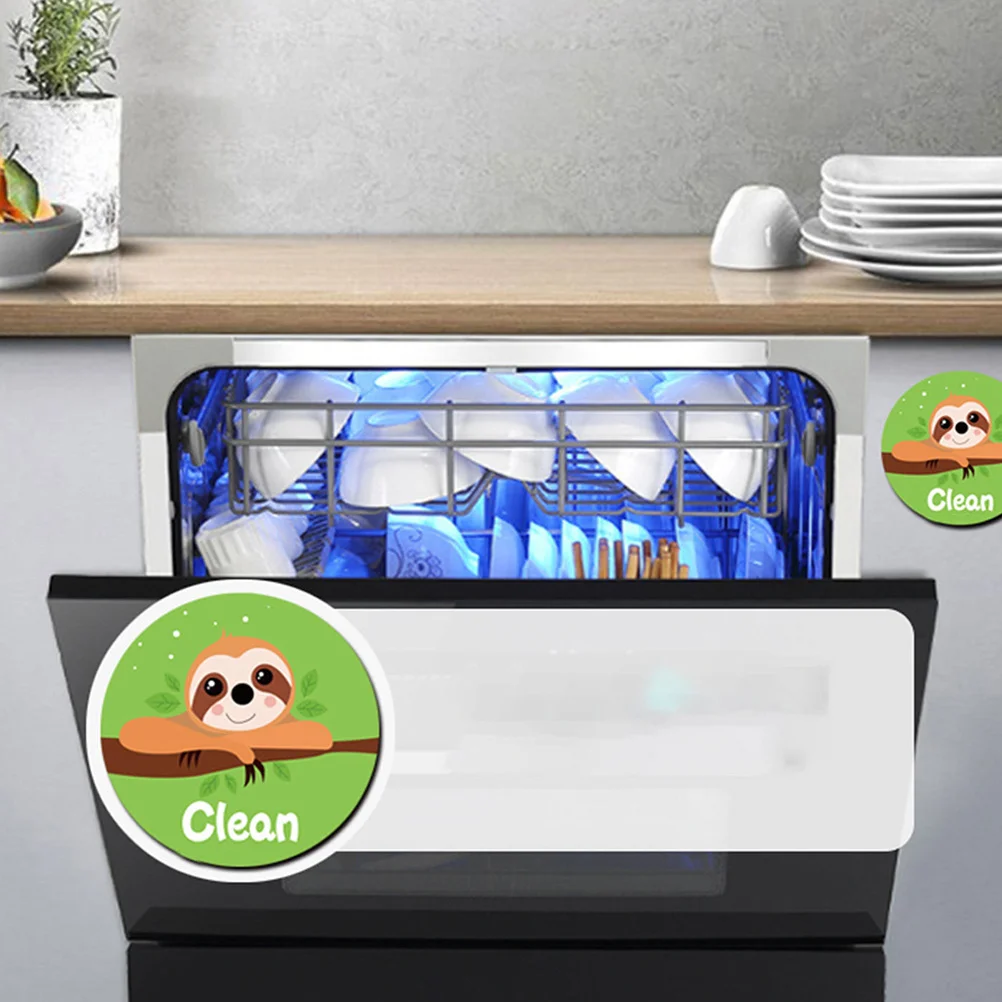 

Clean Dirty Indicator Reversible Magnet Sign Dishwasher Reminder Sticker Plastic Metal Home Decor Sloth Pattern