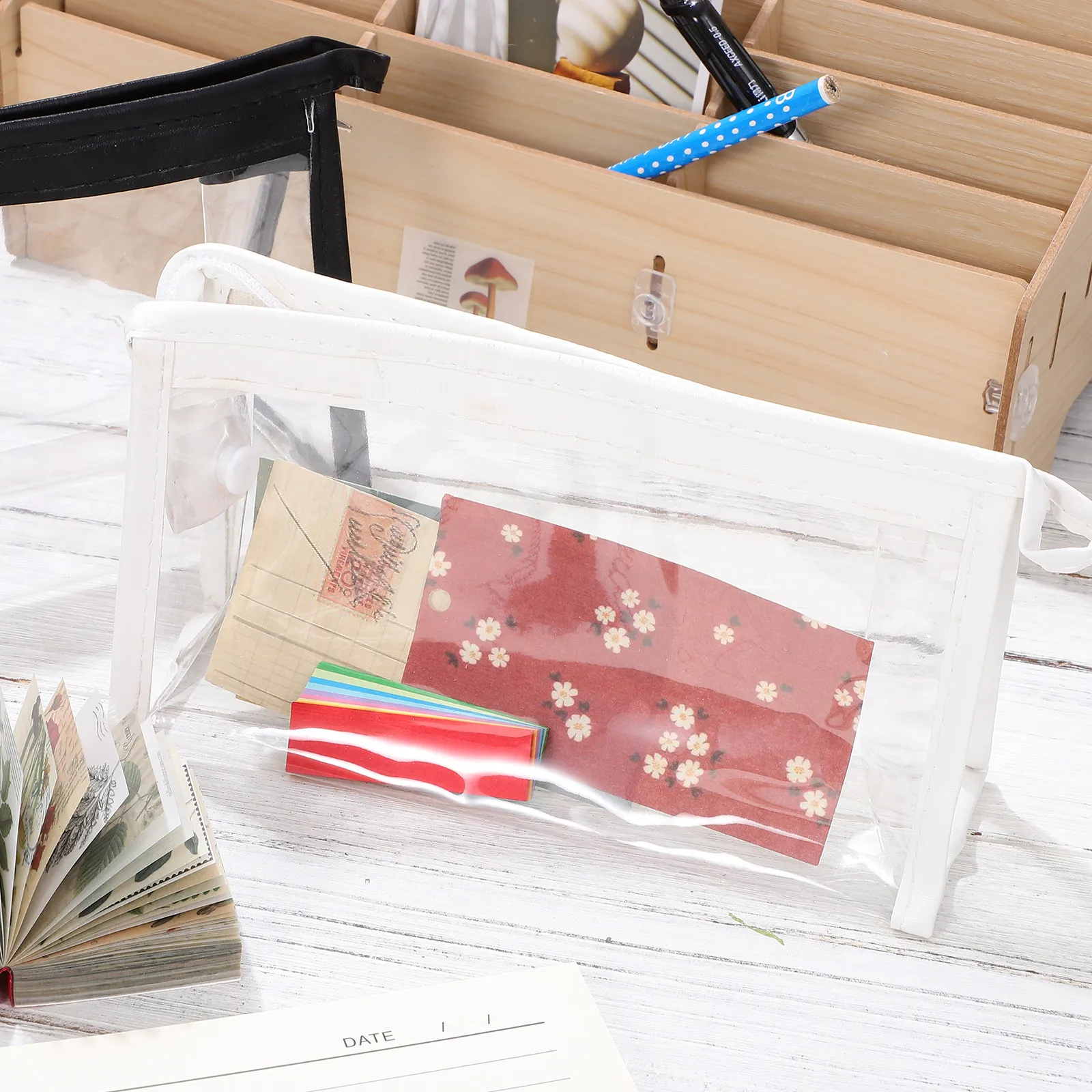 6Pcs Clear Toiletry Organizer Bags Transparent PVC Makeup Bags Travel Business Vacation Storage Accessories Waterproof Scratch