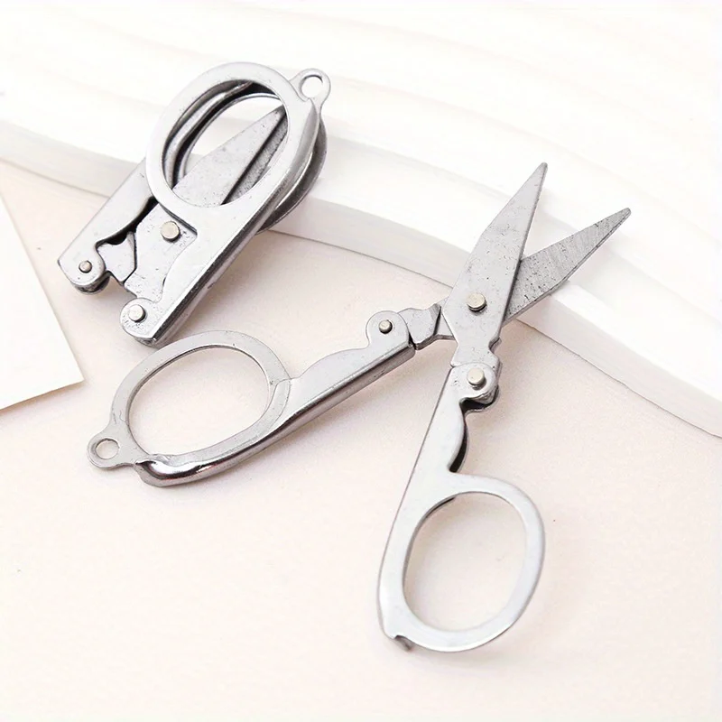 12 pçs portátil dobrável tesoura de viagem de alta qualidade dobrável artesanato escritório estudo papelaria conjunto ao ar livre suprimentos