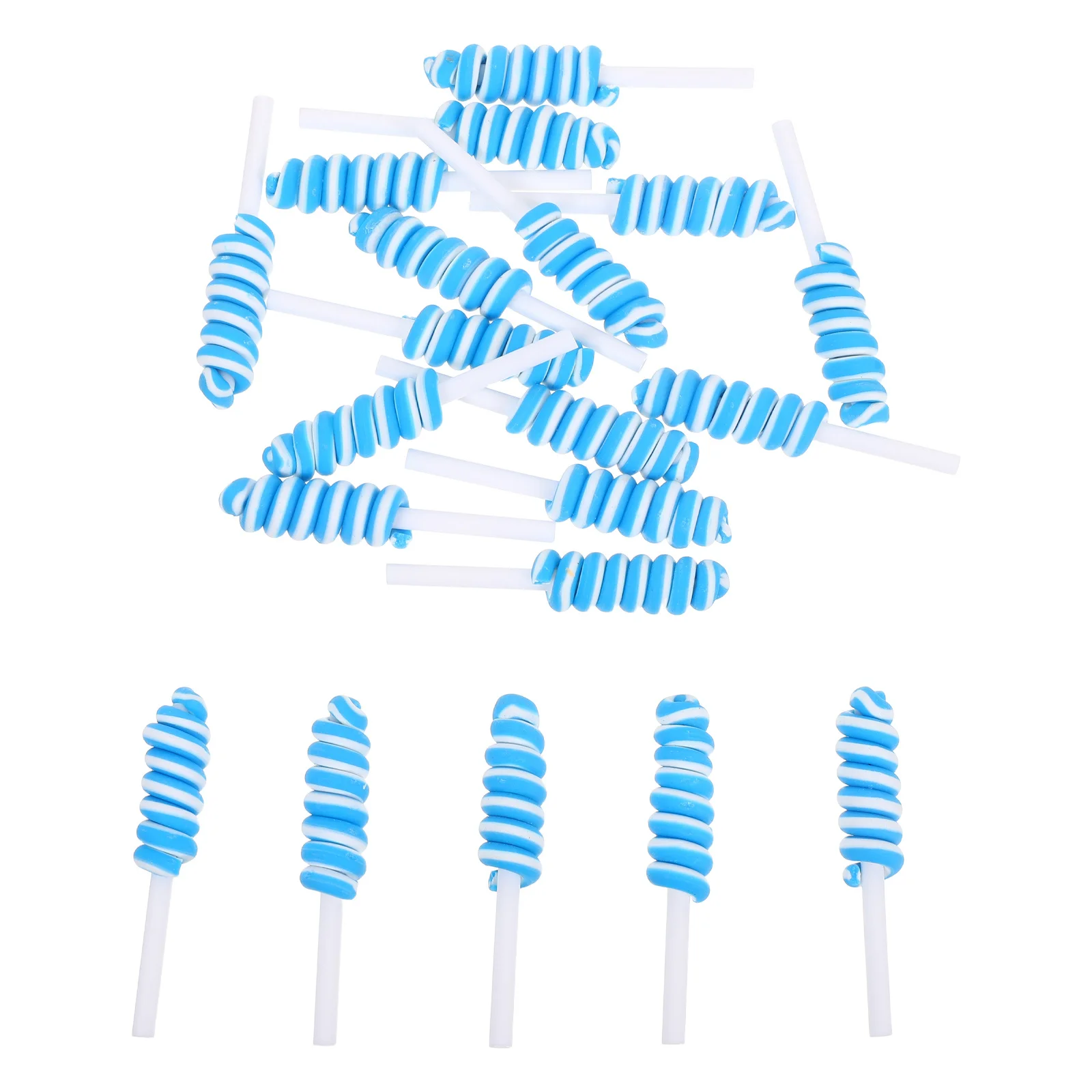 

20Pcs Lollipop Phone Shell Materials Lake Blue Mini DIY Craft Charms for Hair Accessories Gift Decoration Mobile Phone Pencil