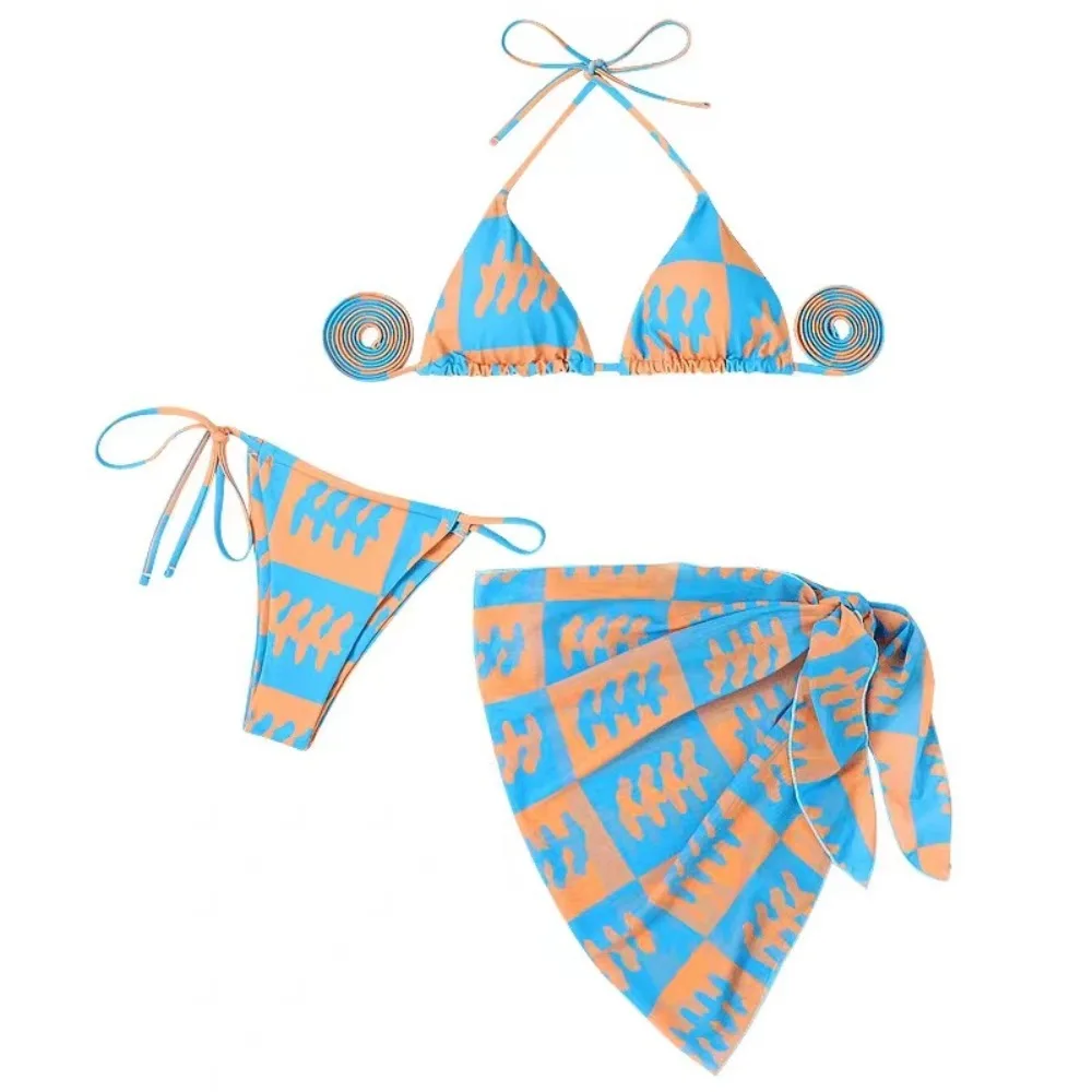Badpak dames bikini borstkussen driedelige set sexy pittig meisje borst verzameld pronken prinses stijl billen