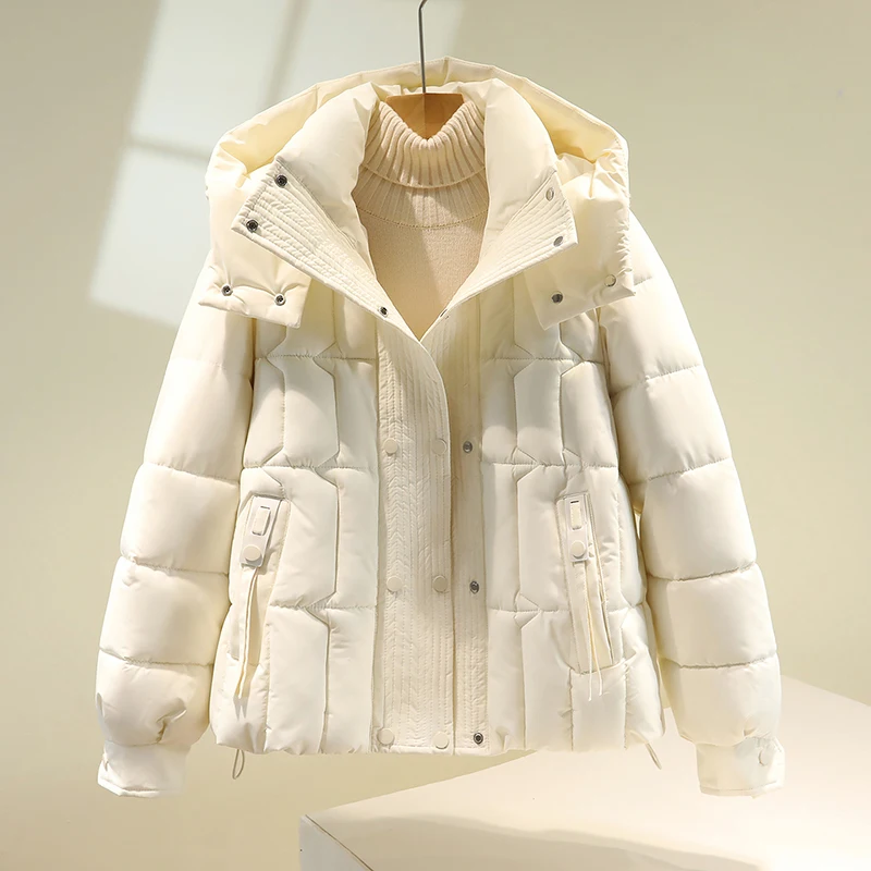 

Faionable Thiened ort Cotton Jaet женское зимнее пальто тепло с капюшоном на молнии корейский Sle свободный крой цвет