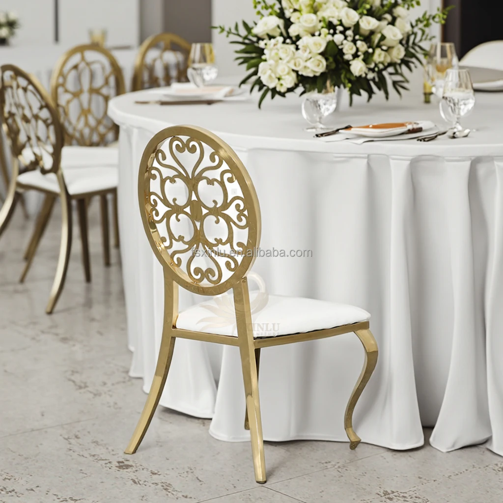 

High End Fashion Indoor Banquet Furniture Iron Metal Party Venue Chairs