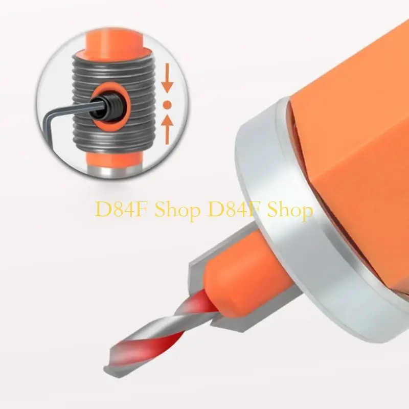 D84F 5/6Pcs Countersink Drill Bit Set Woodworking Hole Drill Bit Depth Adjustable