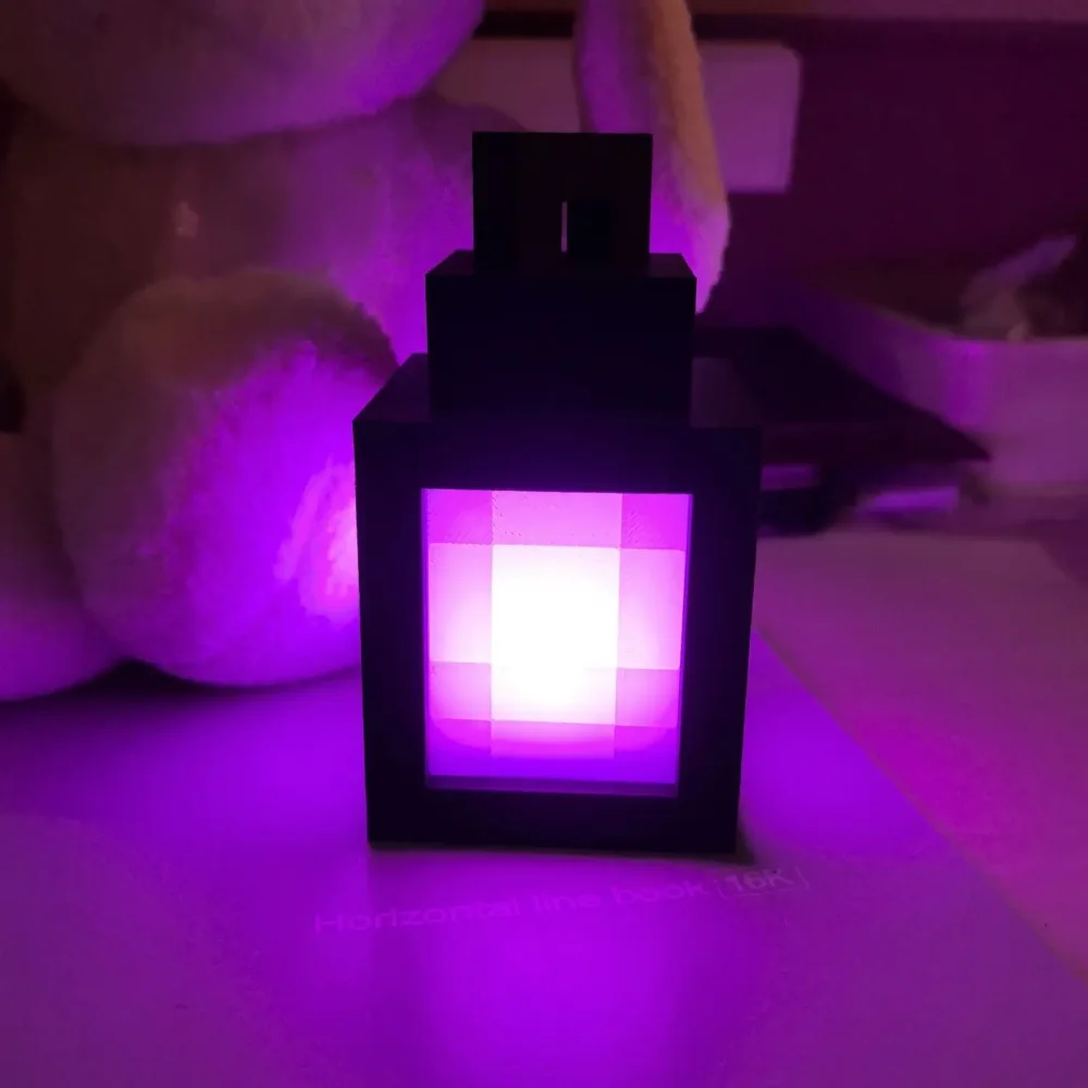 Lanterna luminosa impressa em 3D Nightlight Pixel Game Theme Ambient Home Decor Ornament Light