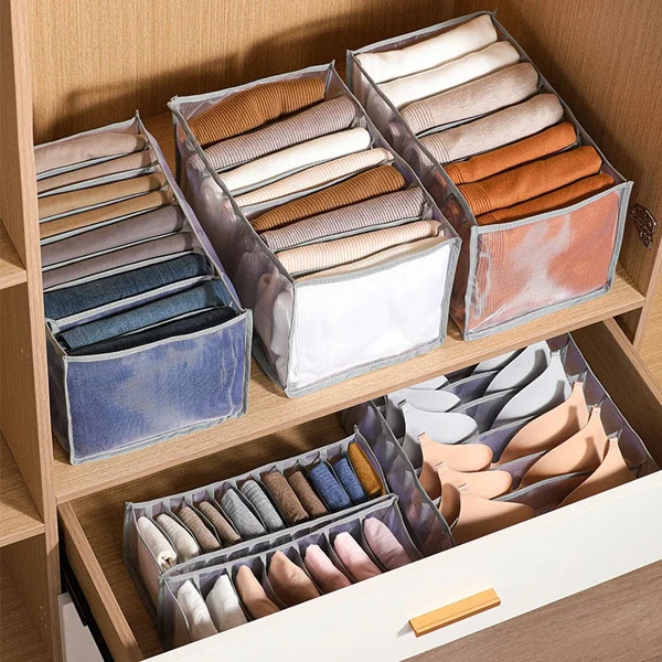 Dormitory Closet Organizer for Clothes Home Separated Underwear Storage Box Jeans Organizer Foldable Drawer Organizer