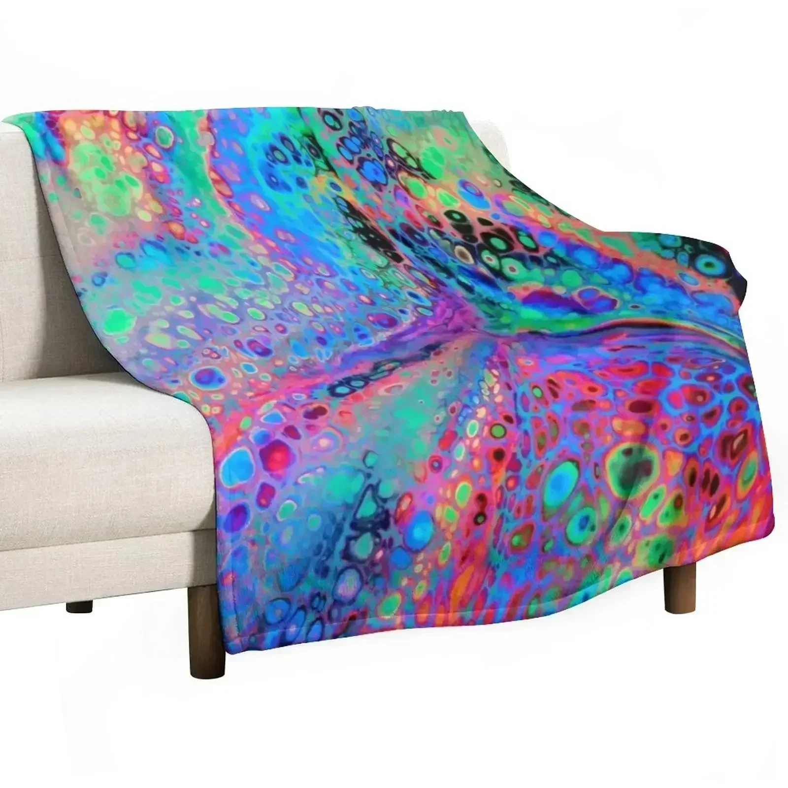 

Electric Leopard Pattern Super Fluid Soul Acrylic Pour Design Throw Blanket Decorative Sofas Plaid on the sofa Blankets