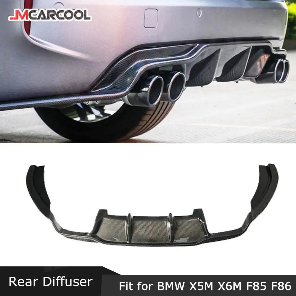 

JMCARCOOL Задний диффузор-спойлер из карбонового волокна для BMW X5M X6M F85 F86 2015-2018, накладка на бампер FRP, защитная пластина Shark Guard
