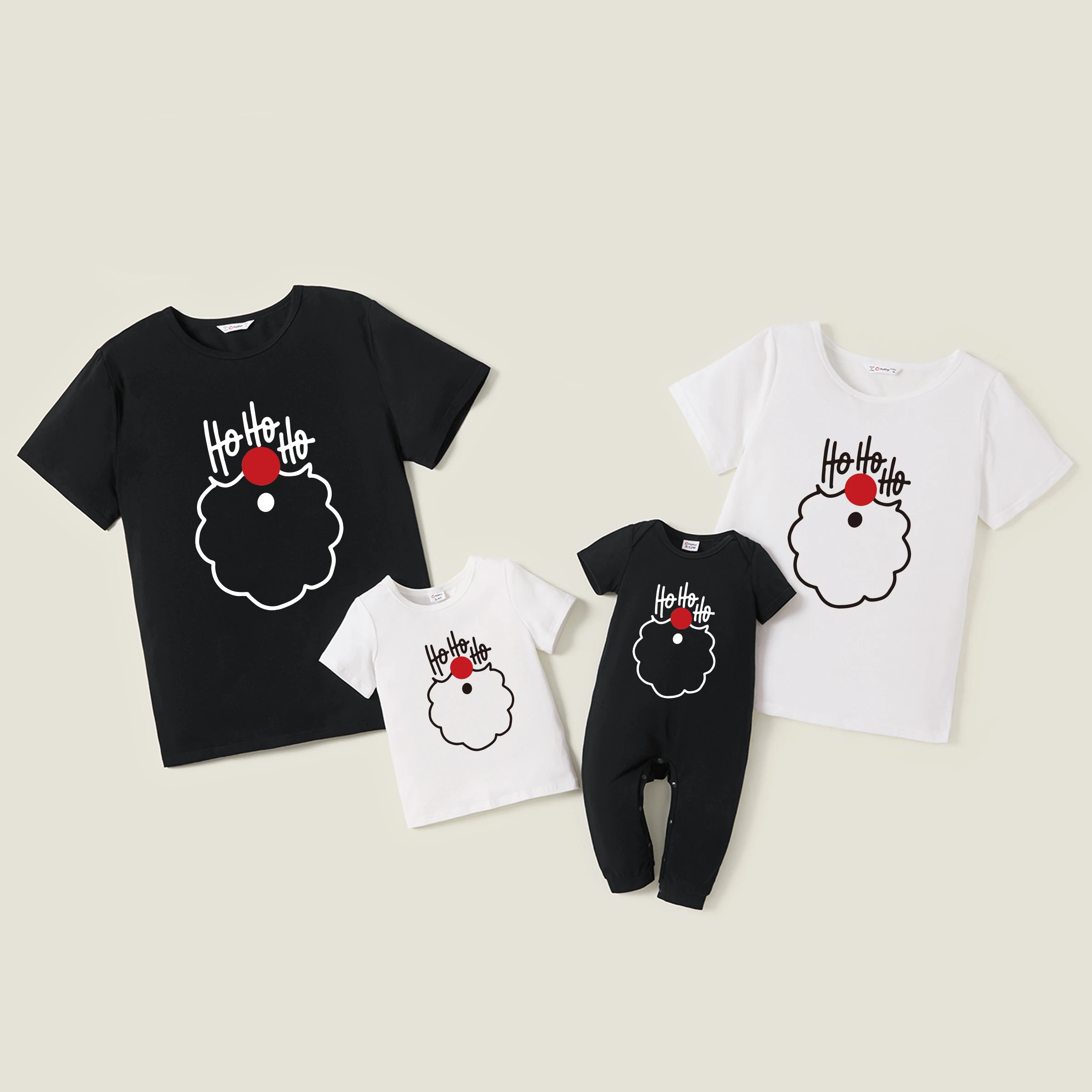 PatPat Christmas Family Matching Tops Santa's Beard and Chuckled Merrily Tee