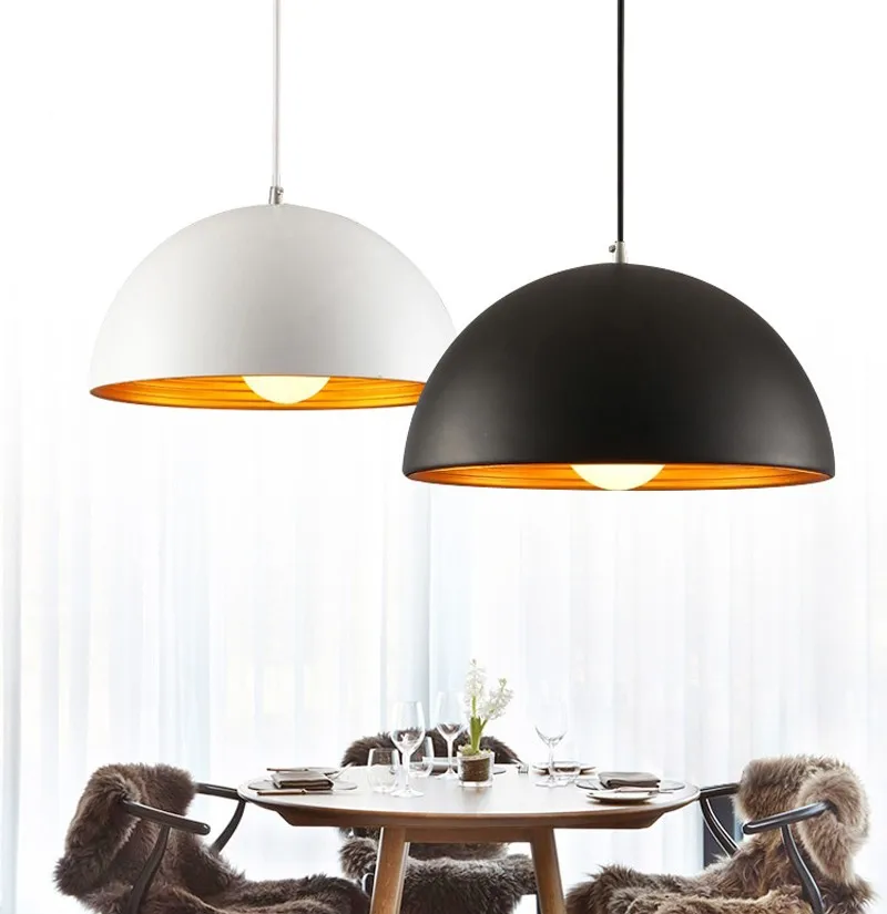 

GEW Nordic Retro Pendant Lights Black White Scandinavian E27 Ceiling Lamp Restaurant Dining table Bar Decor Lighting 110V~220V