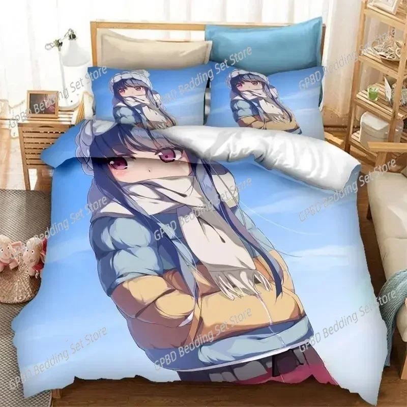 

Luxury New 3D Print Anime Yuru Camp Bedding Set Duvet Covers Pillowcases Comforter Bedding Sets Bedclothes Bed Home Textiles