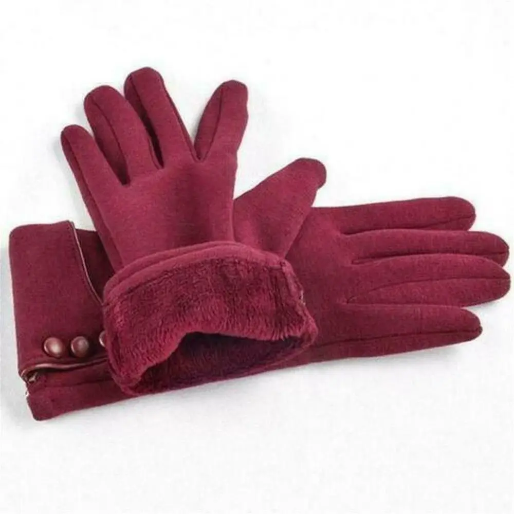 Guantes de invierno para mujer, guantes de terciopelo con pantalla táctil a la moda, mitones gruesos y cálidos, guantes térmicos para conducir y esquiar a prueba de viento