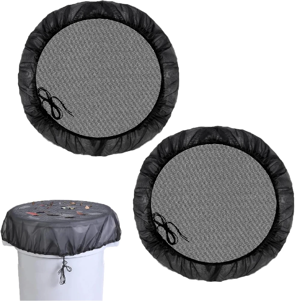 60/80/100cm Mesh Cover for Rain Barrel with Drawstring Water Collection Buckets Cover Rain Collection Barrels Netting Screen