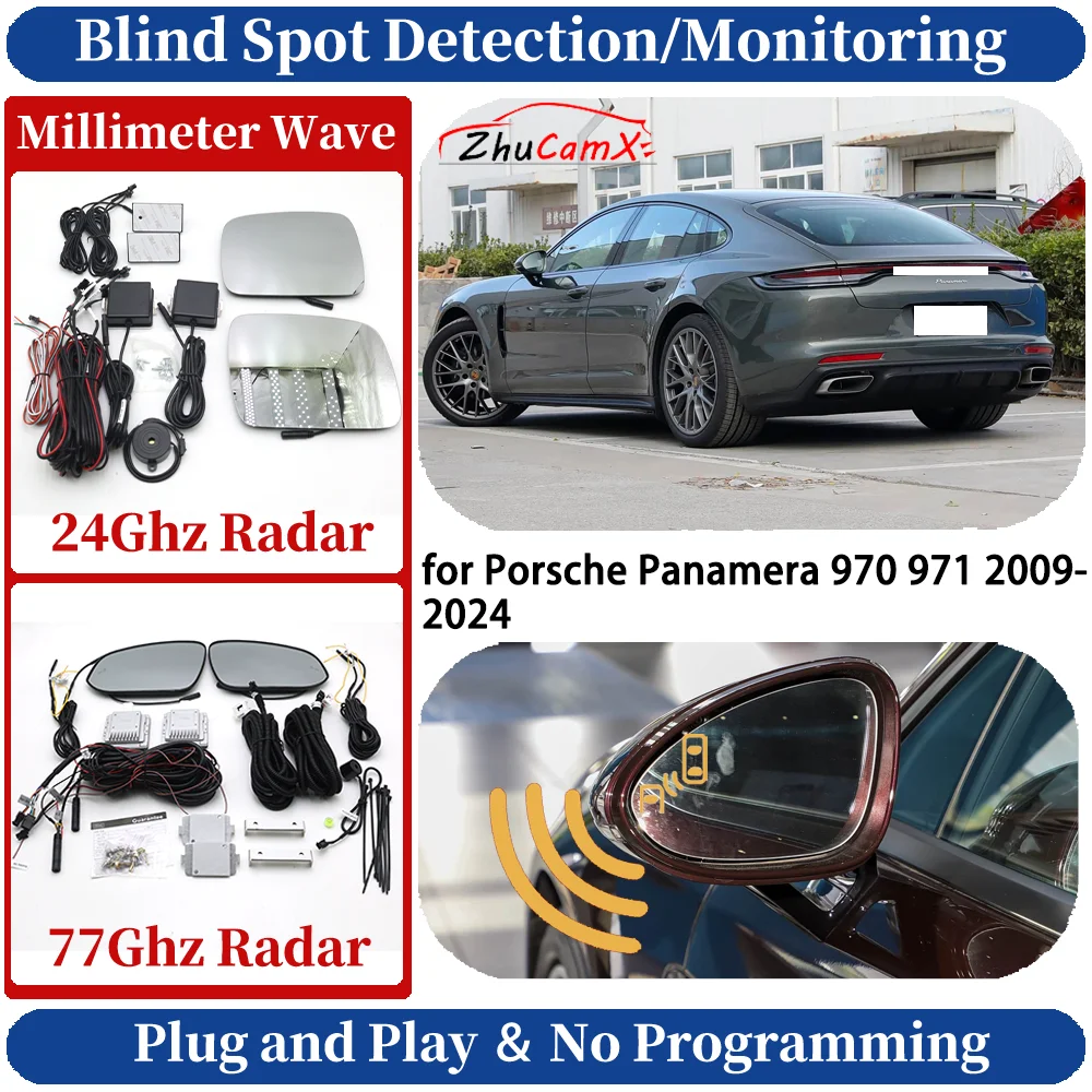 Blind Spot Monitoring/Detection System for Porsche Panamera 970 971 2009-2024 Night Driving Side Lane Change Warning Safe Assist