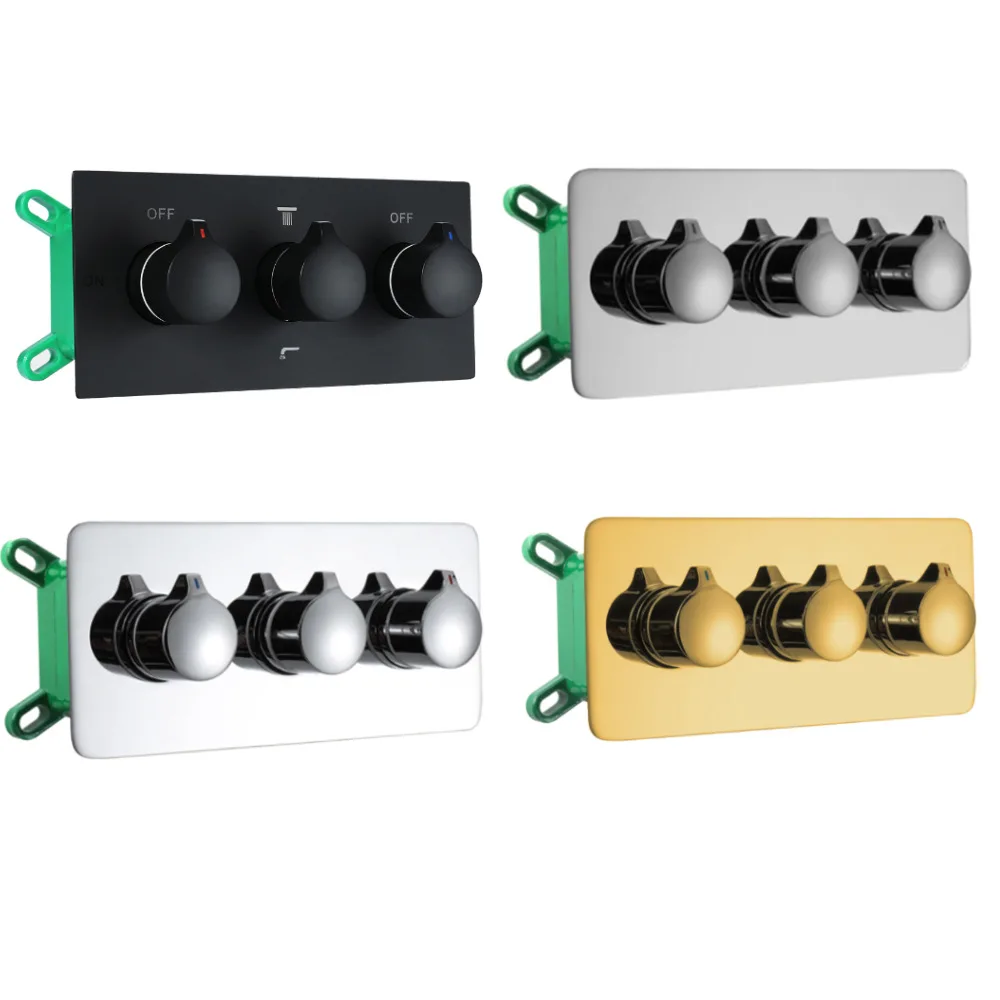 

Wall Mounted Concealed Valves Bathroom Shower Faucet 4 Functions Hot and Cold Control Valve Brass Chrome