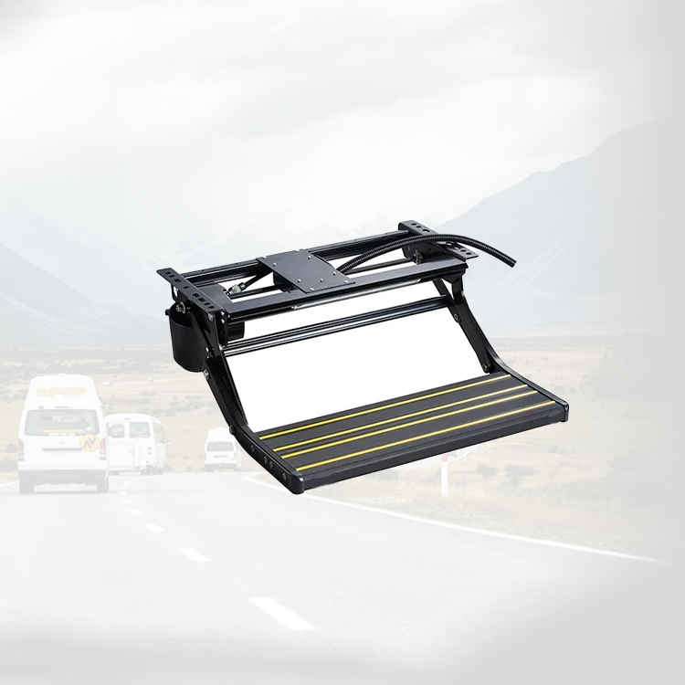

Made In China High Tensile Aluminum Alloy MG16 RV Folding Step Electric Single Caravan Step Carbon Steel Connect With Car Body