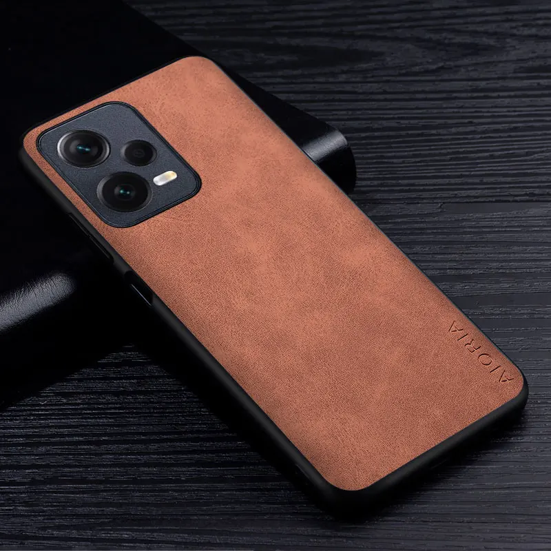 Premium PU Leather Case for Xiaomi Redmi Note 12 Pro Scratch-Resistant Solid Color Cover for Xiaomi Redmi Note 12 Pro Plus Turbo