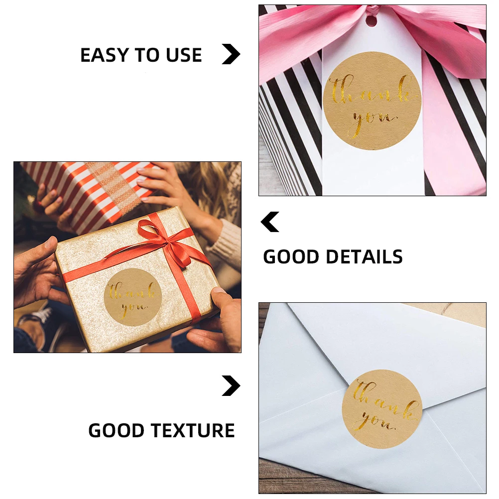 

Thank You Stickers DIY Sealing Label Round Gift Paper Kraft H made Craft Adhesive Gift Label Sticker Envelope Sealing