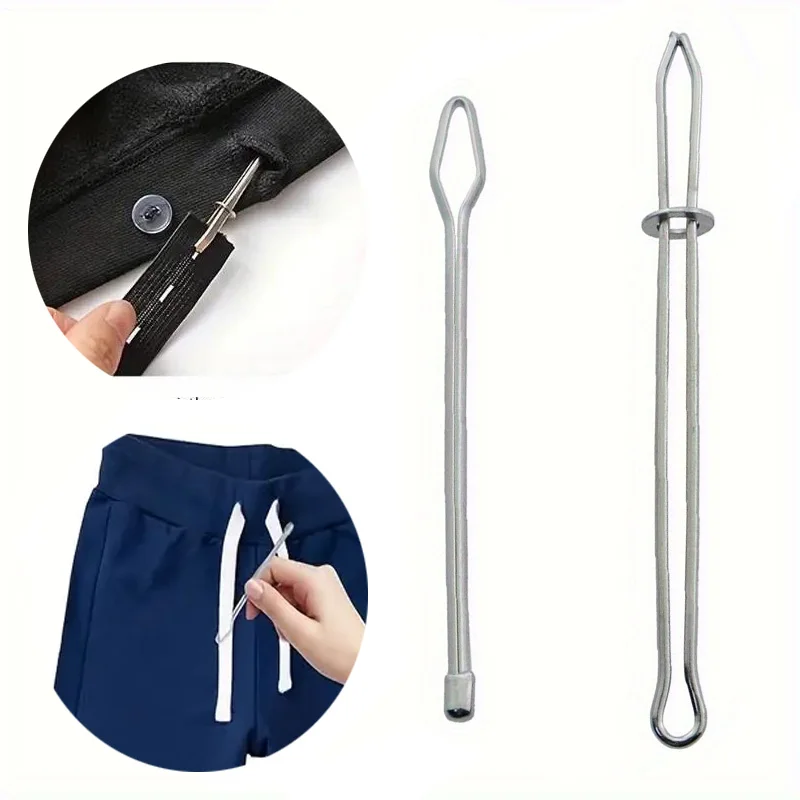 2 PCS Rope Threader Clip, Drawstring Threader Tool, Quick Insert DIY Rope Threader Sewing Tool for Pants Shoes Hoodie