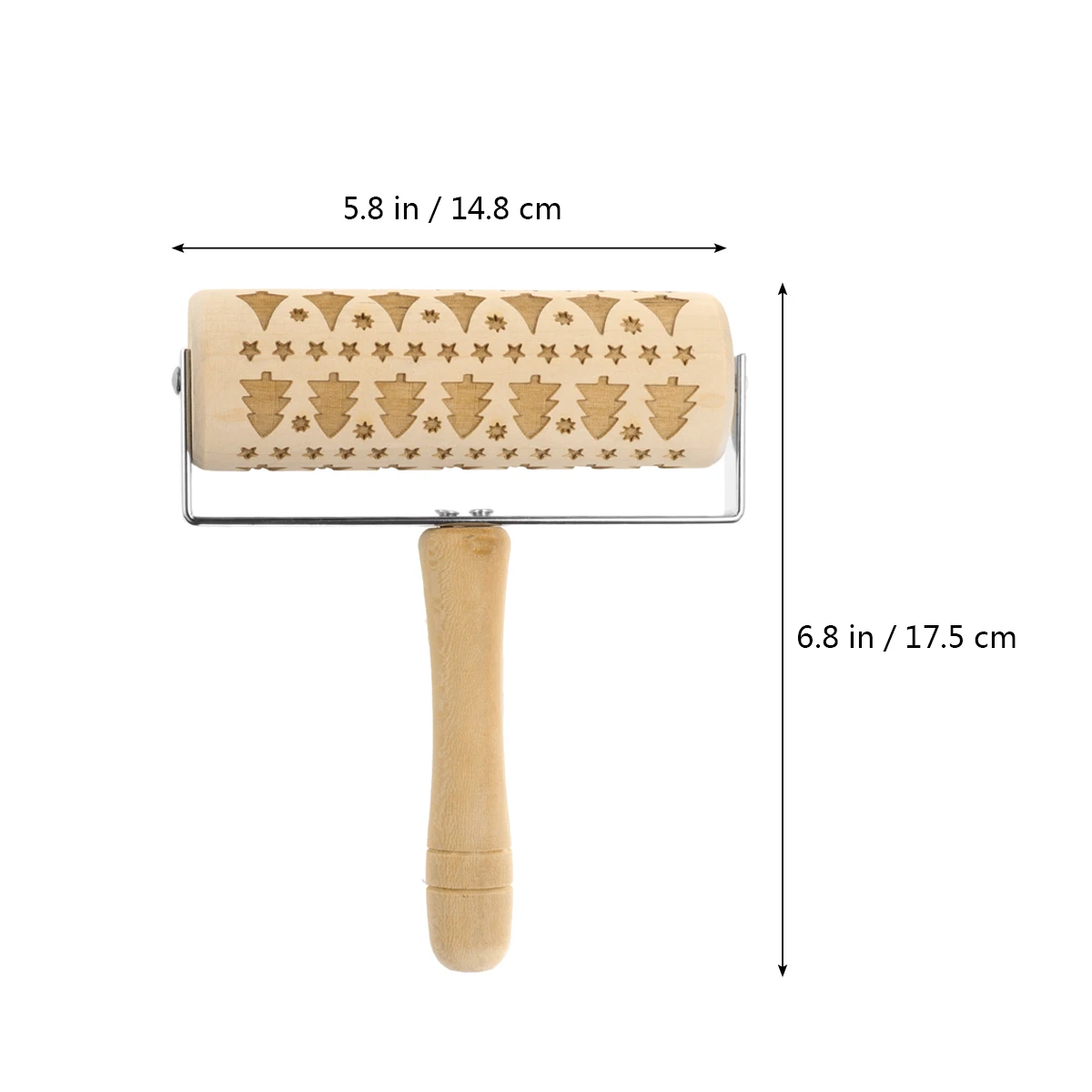 

Wooden Engraved Rolling Christmas Engraving Baking Embossed Rolling Pin Handheld Printing Roller Professional Roller Mold for