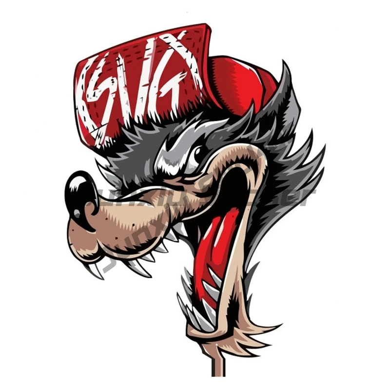 

Car Sticker Wolf in A Cap Waterproof Vinyl Decal Car Accessories Pegatinas Para Coche DIY Car Styling