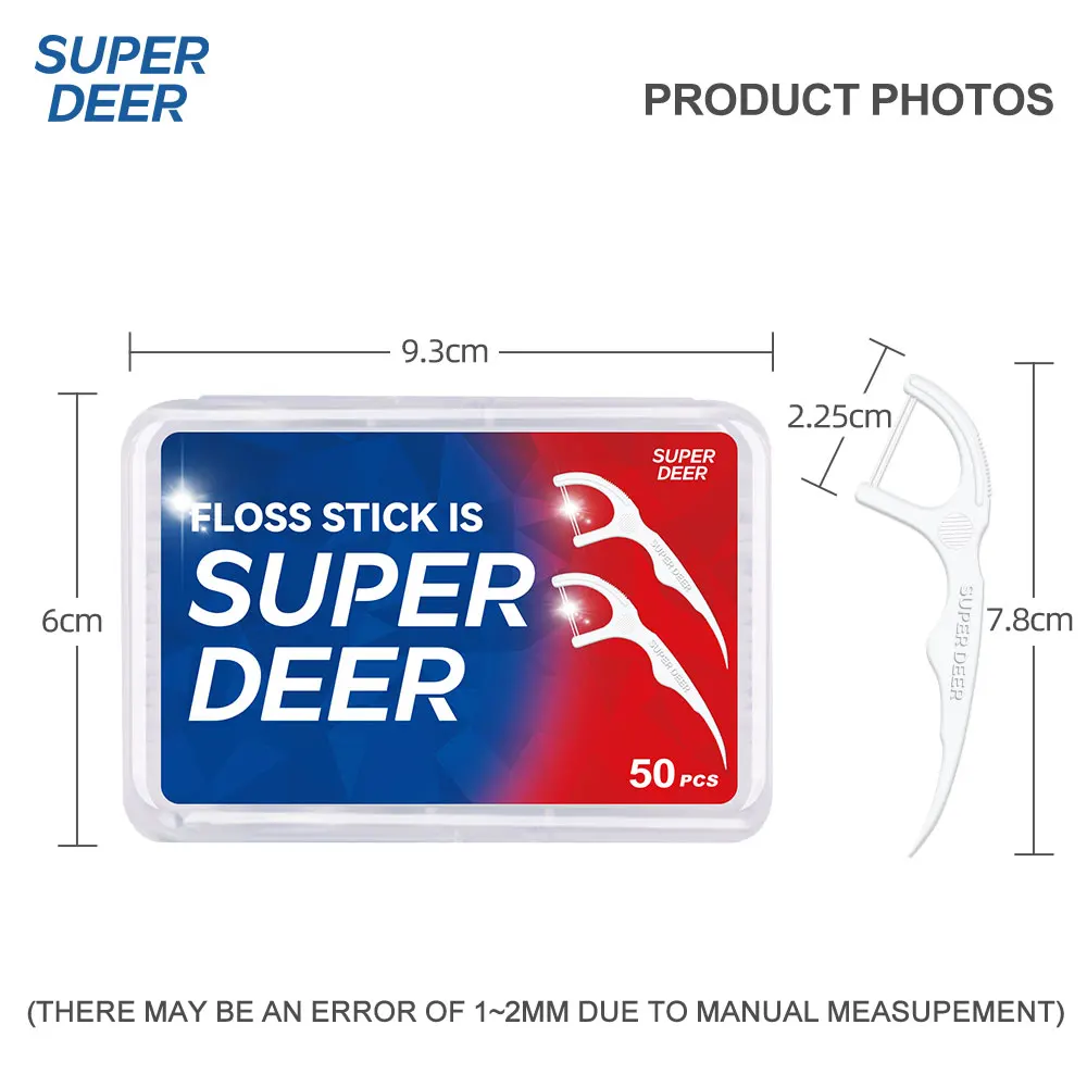 150pcs Super Deer Dental Floss Plastic Toothpicks-Disposable Cleaning Between Teeth-Separate Box-Oral Care