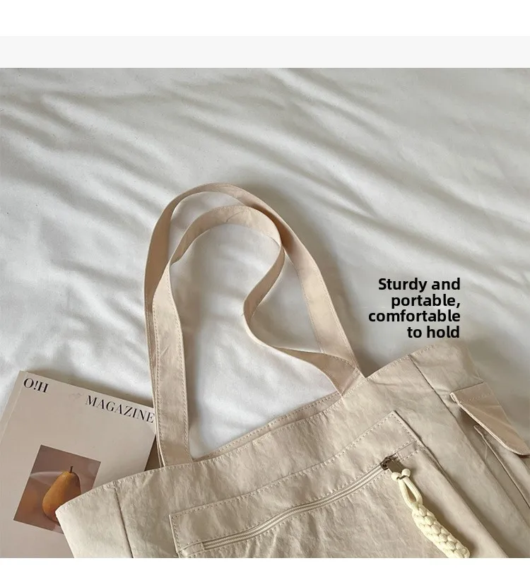 Neue modische Nylon-Schultertasche, große Kapazität, leichte, lässige Alltagstasche, Umhängetasche für Damen – Detail 5