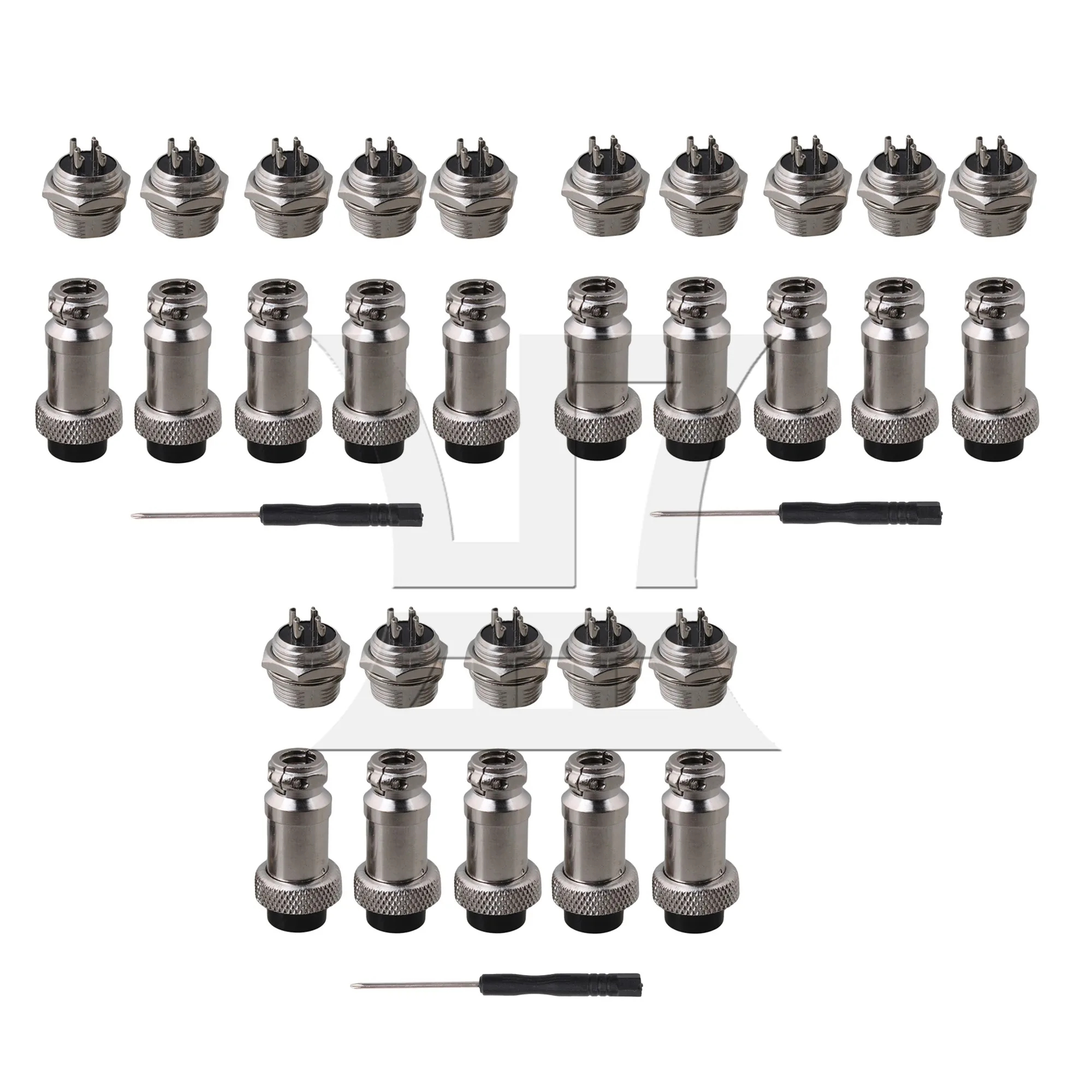 

CNBTR 15 Pcs Aviation Plug 4-Pin 16mm GX16-4 Metal Connectors Socket 200V 5A