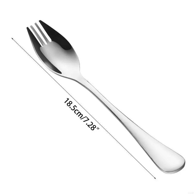 3 PCS Long Handle Spoon Fork Set Camping Cutlery Stainless Steel Material Portable Travel Forks for Travel and Home Use Q5WC