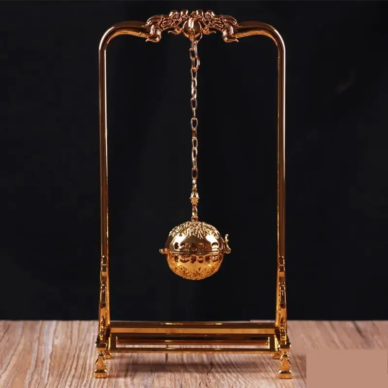 Buddha Ball Hanging Backflow Incense Gold Color Crafts Ornaments Waterfall Holder